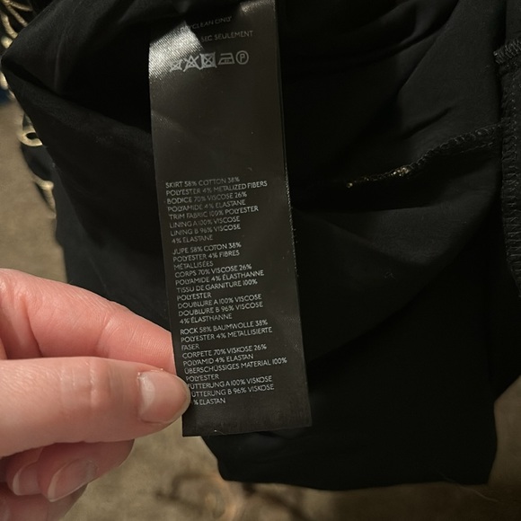 Maeve Anthropologie Eyelet Midi Gold Stitched Floral Deep V Dress Size Medium - Picture 9 of 9